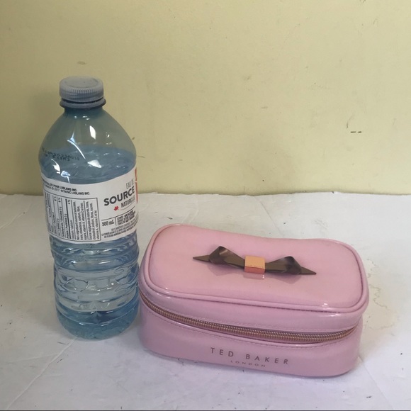 Ted Baker London Bow Jewellery Case Travel Makeup Organizer Rose Gold Pink Train - Picture 8 of 15